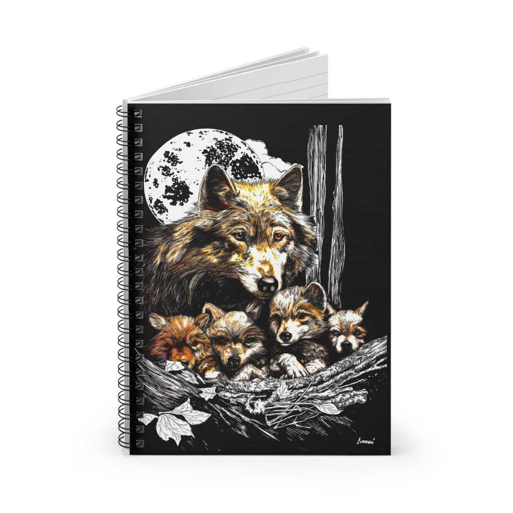 Wolf and Cubs Wildlife - Inspired Notebook - Curran Artworks