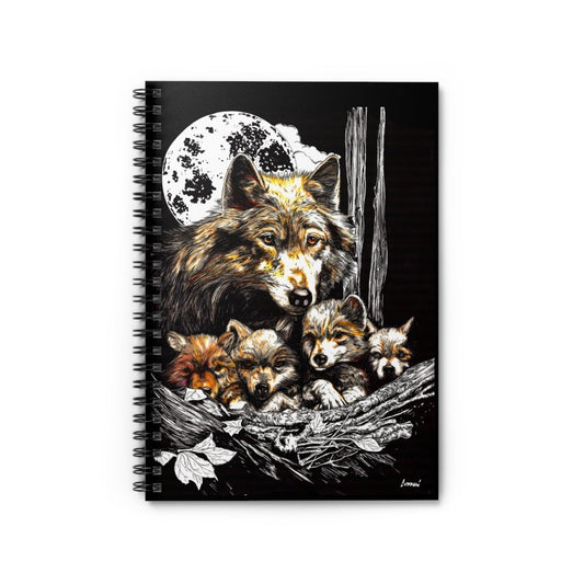 Wolf and Cubs Wildlife - Inspired Notebook - Curran Artworks
