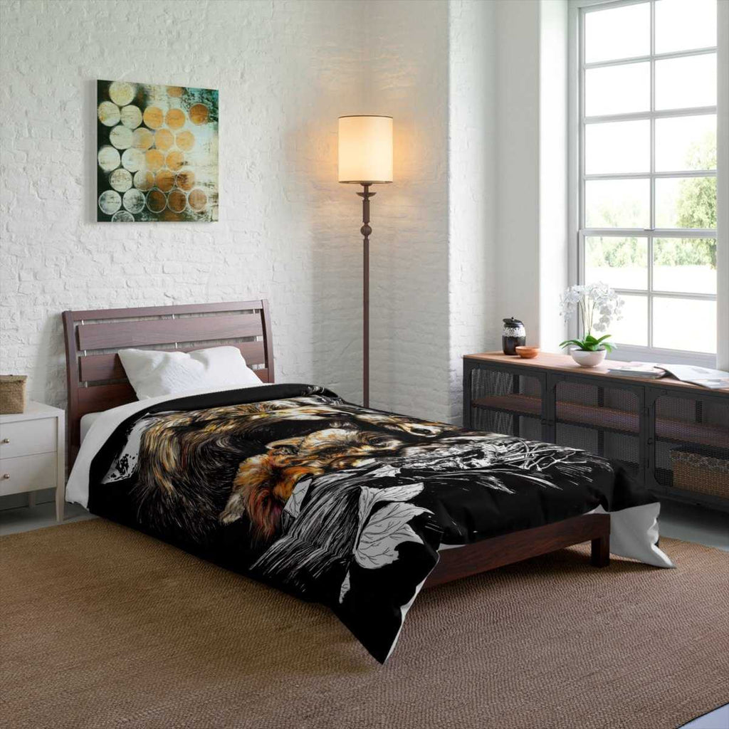 Wolf Family Comforter - Cozy Bedding for Nature Lovers - Curran Artworks