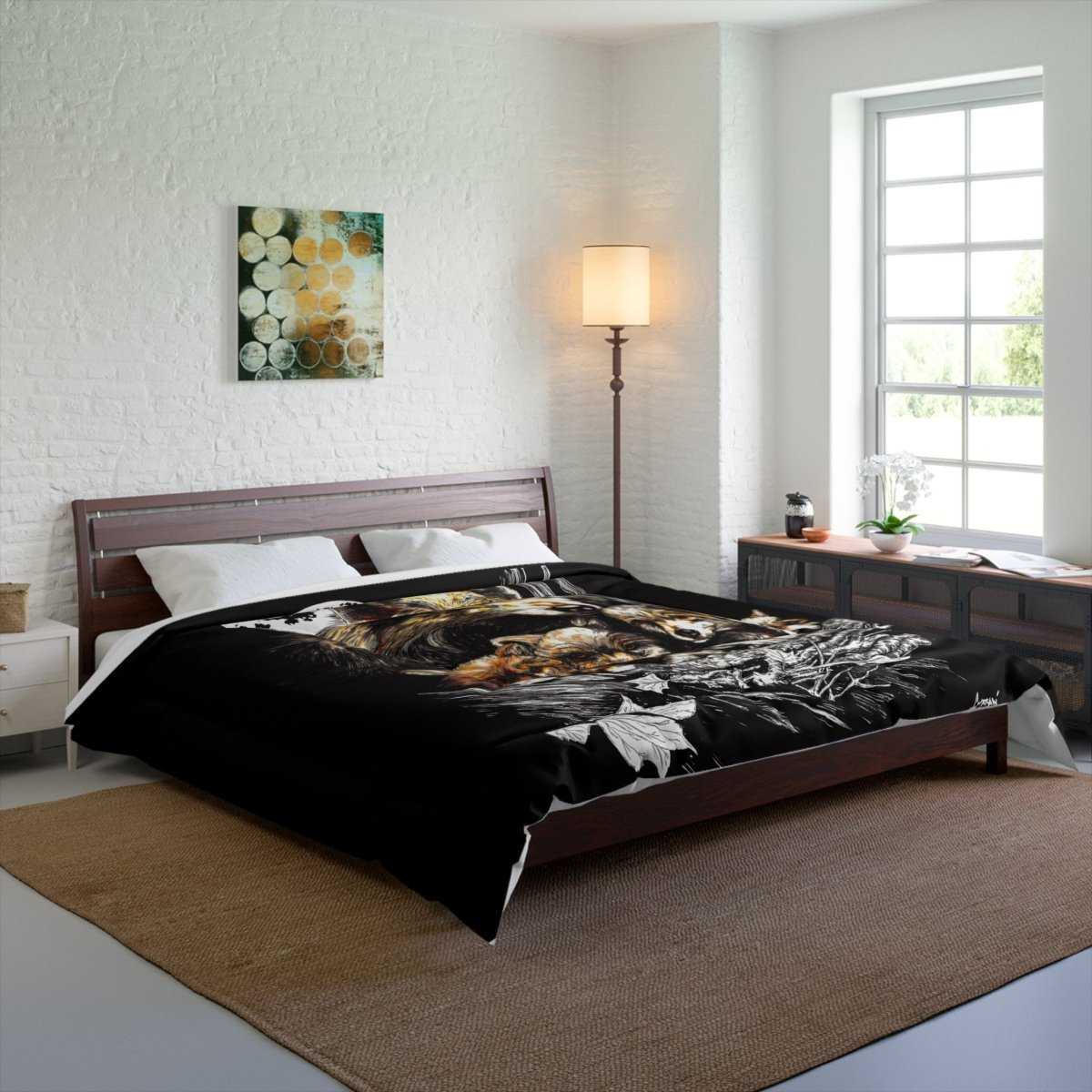 Wolf Family Comforter - Cozy Bedding for Nature Lovers - Curran Artworks