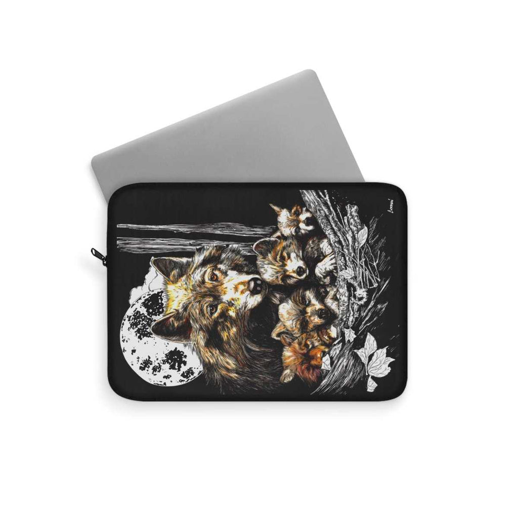 Wolf Family Laptop Sleeve - Nature - Inspired Design for Animal Lovers - Curran Artworks