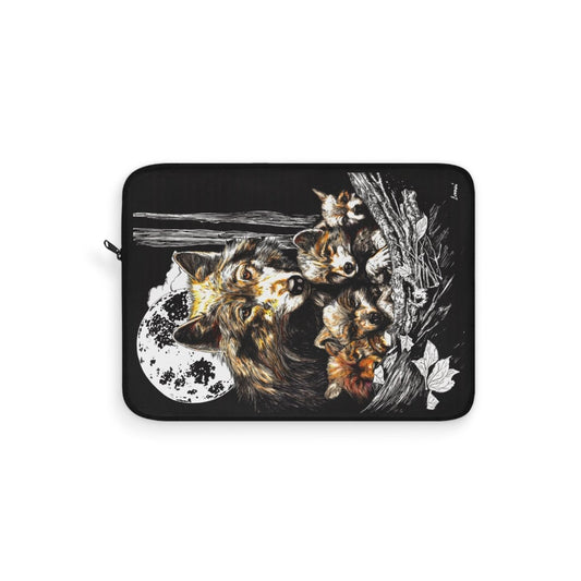 Wolf Family Laptop Sleeve - Nature - Inspired Design for Animal Lovers - Curran Artworks