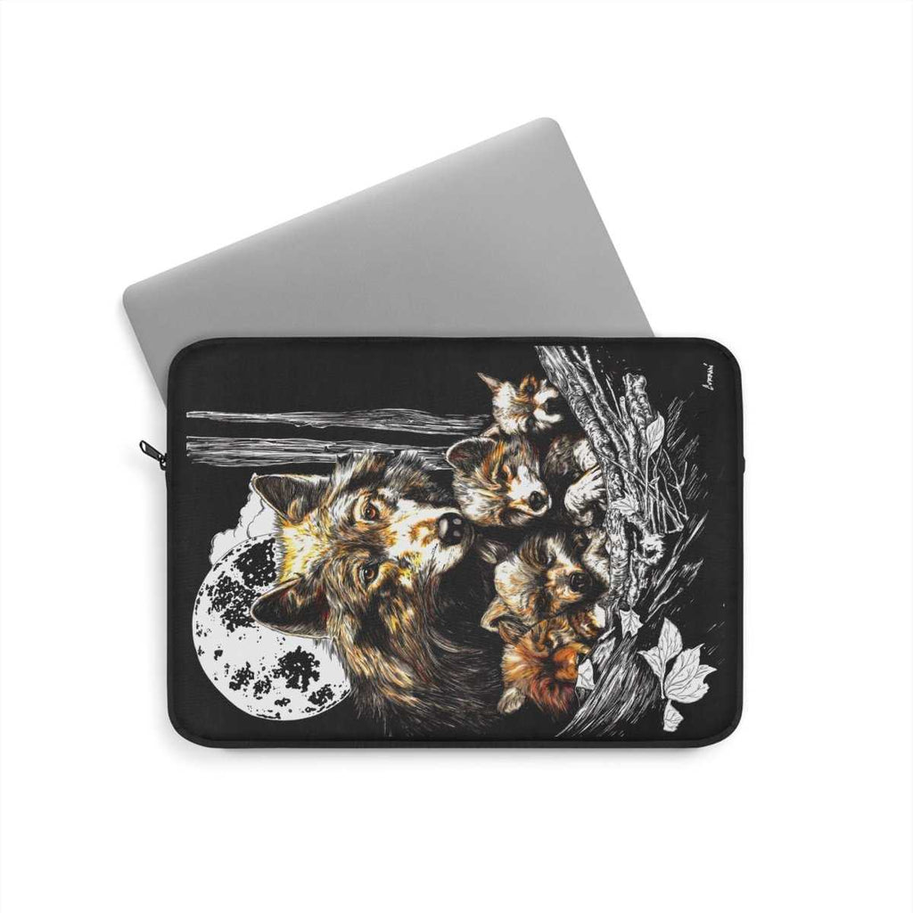 Wolf Family Laptop Sleeve - Nature - Inspired Design for Animal Lovers - Curran Artworks