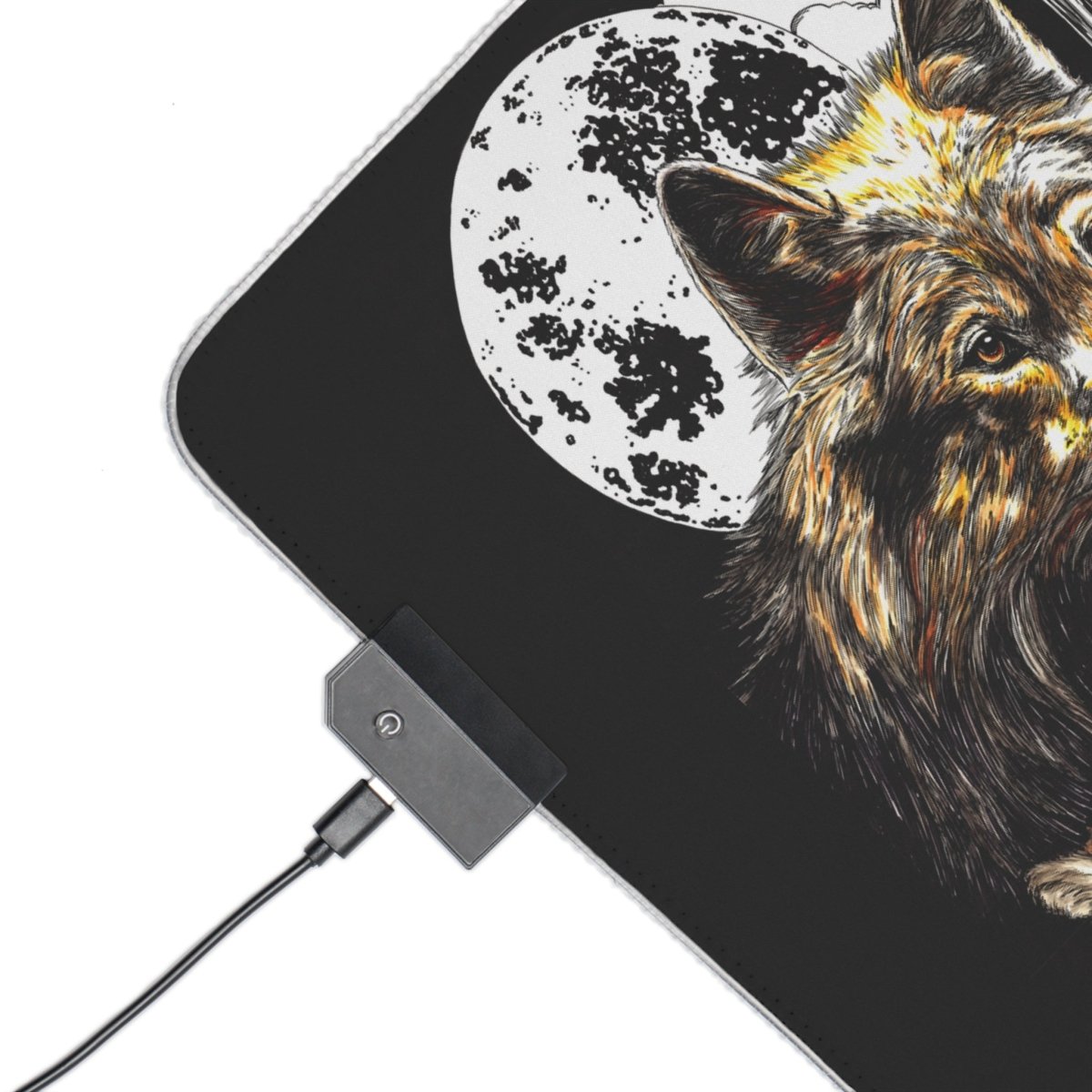 Wolf Family LED Gaming Mouse Pad - Illuminated Desk Accessory for Gamers - Curran Artworks