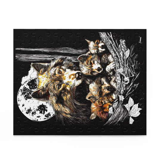 Wolf Family Puzzle - 120, 252, 500 - Piece Jigsaw for Nature Lovers - Curran Artworks
