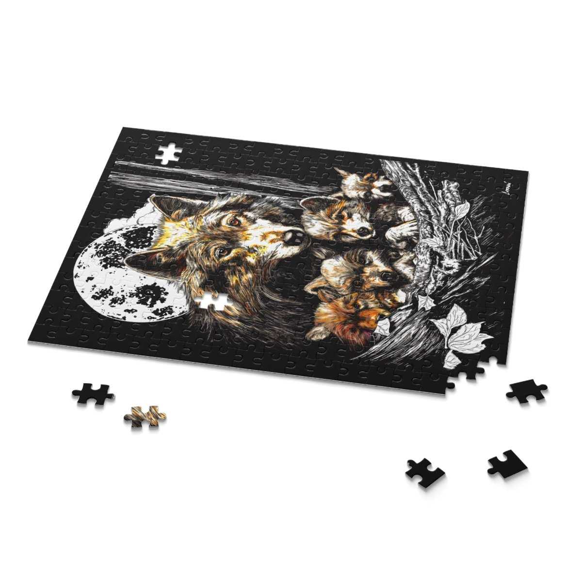 Wolf Family Puzzle - 120, 252, 500 - Piece Jigsaw for Nature Lovers - Curran Artworks
