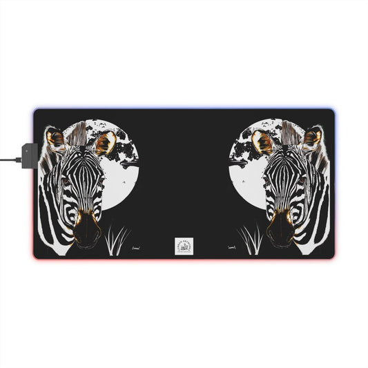 Zebra LED Gaming Mouse Pad - Perfect for Gamers and Animal Lovers - Curran Artworks